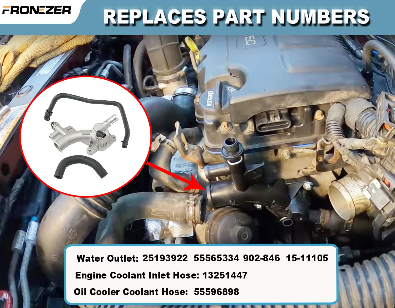 FRONEZER engine coolant reservoir hose ensures proper flow in the cooling system.