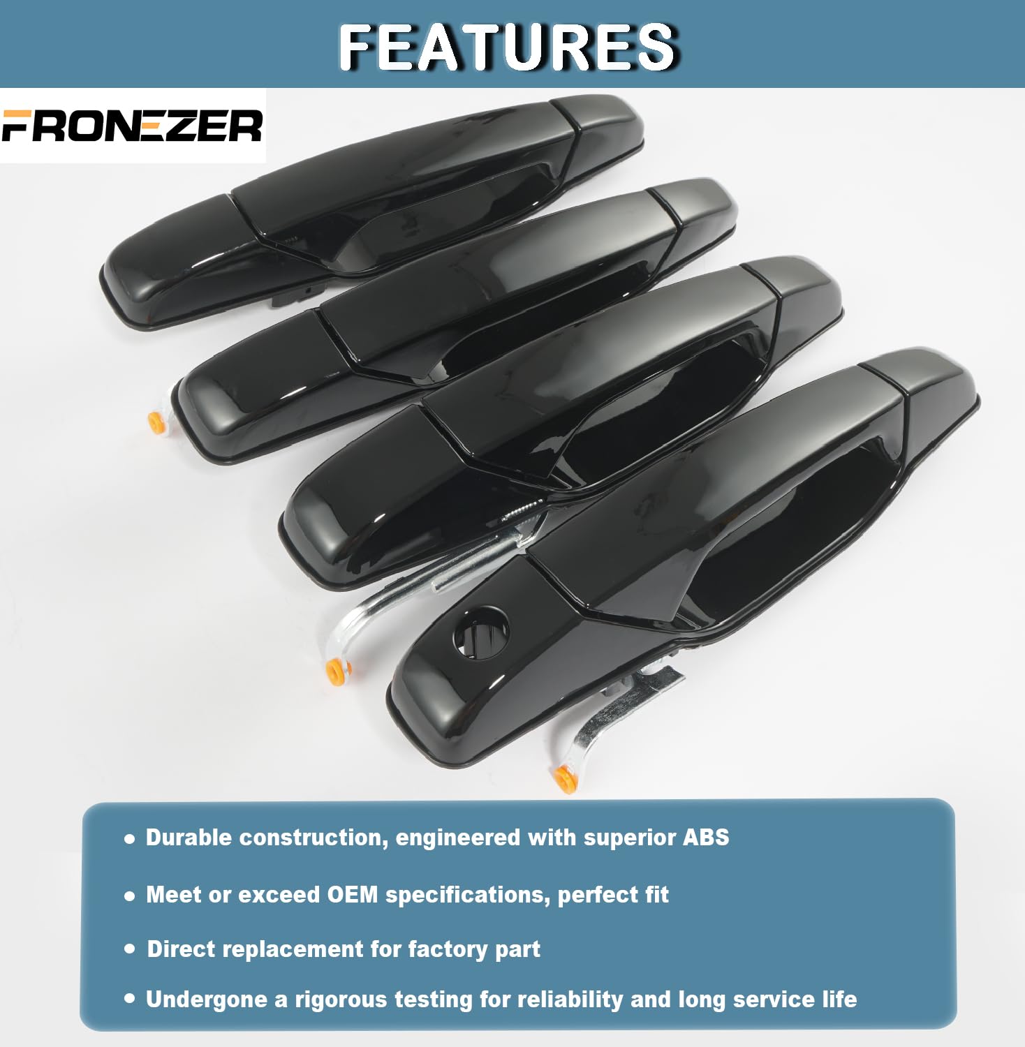 FRONEZER exterior door handle – rear-left, reliable replacement for consistent door actuation.