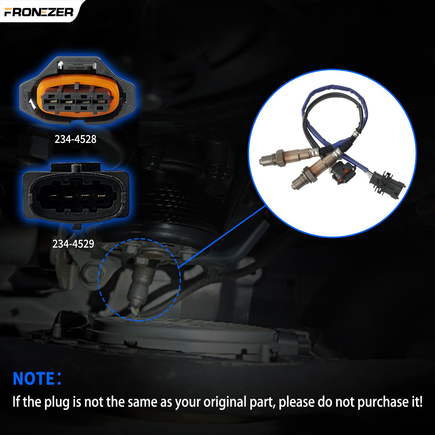 Fronezer oxygen sensor with premium stainless steel and ceramic construction