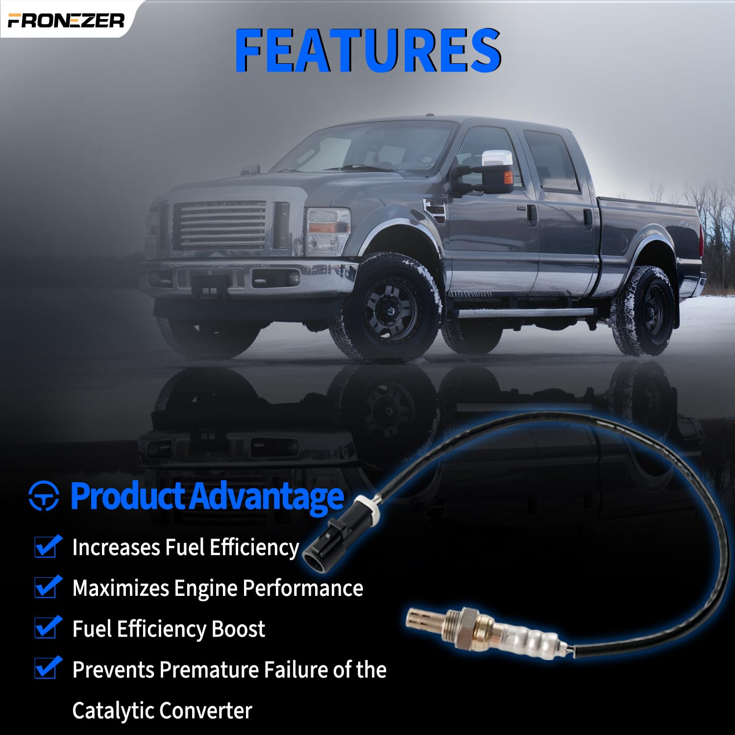 FRONEZER plug and play fitment O2 sensors shown for direct replacement