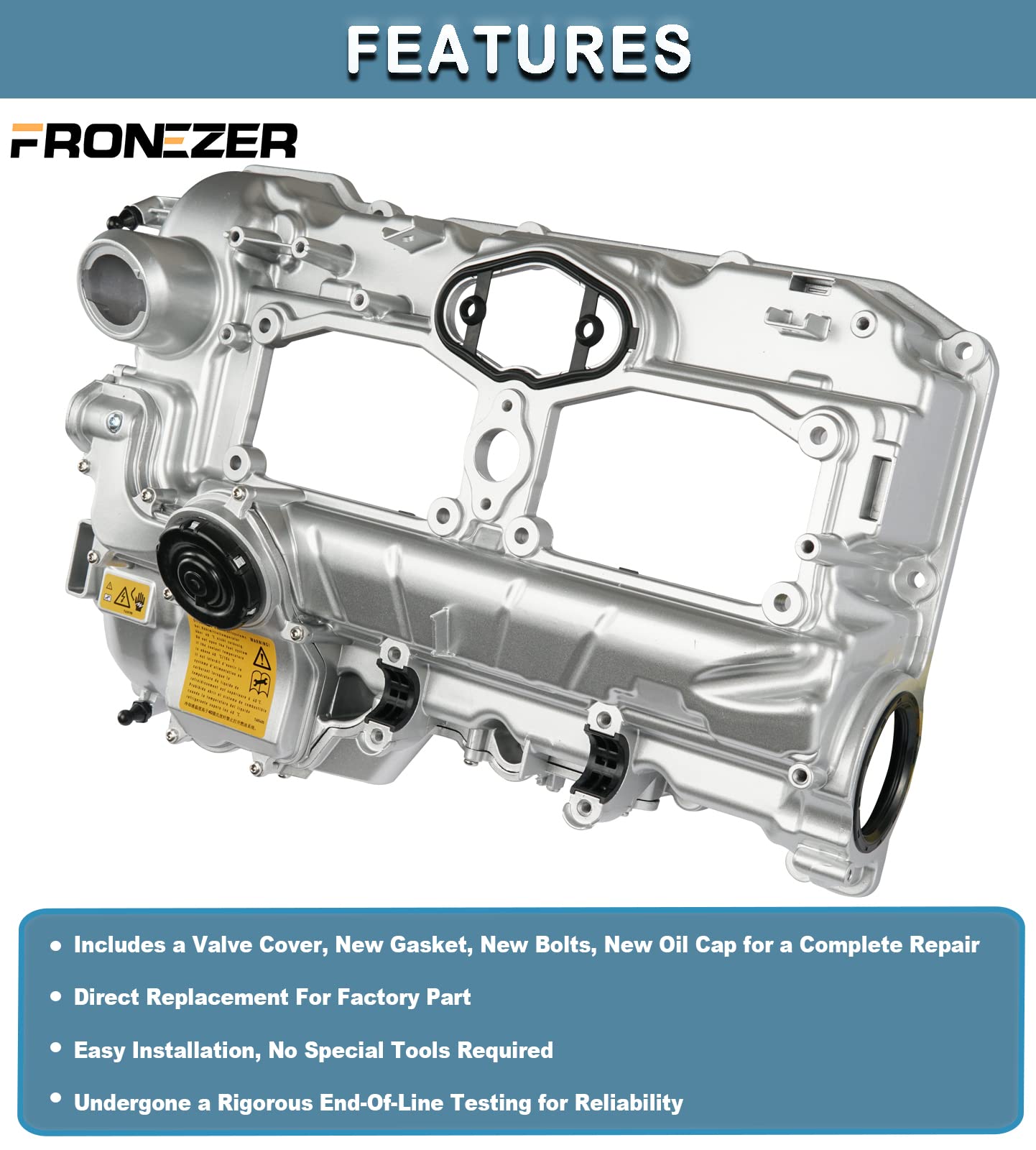 FRONEZER valve cover gasket and bolts for secure leak prevention.