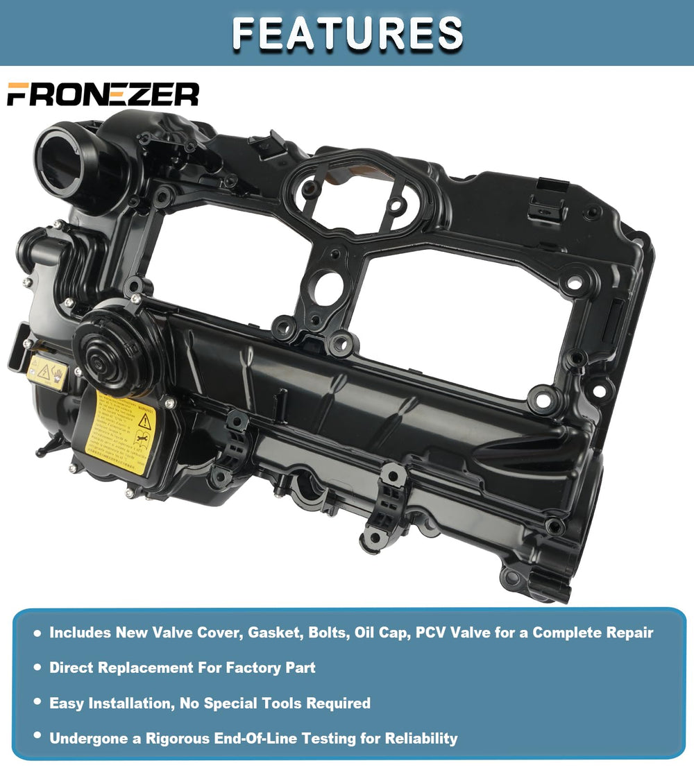 FRONEZER valve-cover gasket shown with bolts, designed to restore proper sealing.