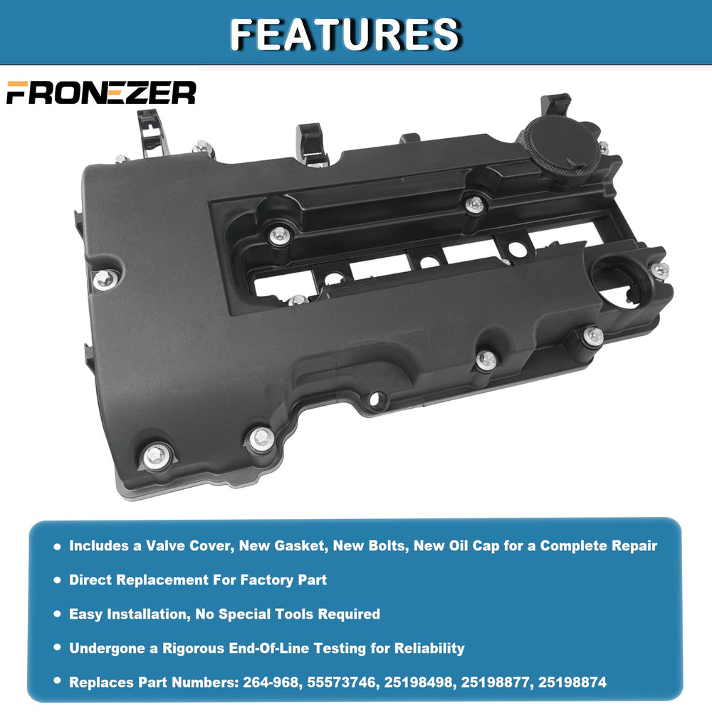 FRONEZER valve cover kit with gaskets and bolts for secure engagement.