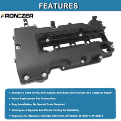 FRONEZER valve cover kit with gaskets and bolts for secure engagement.
