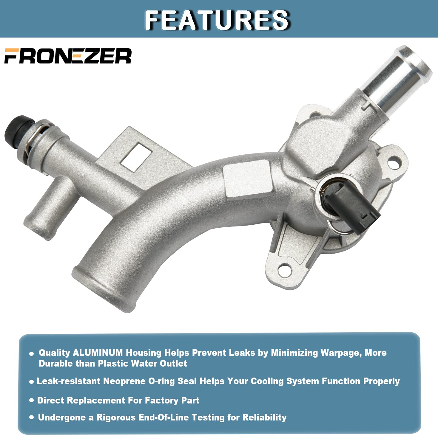 FRONEZER water outlet with temperature sensor for accurate cooling monitoring.