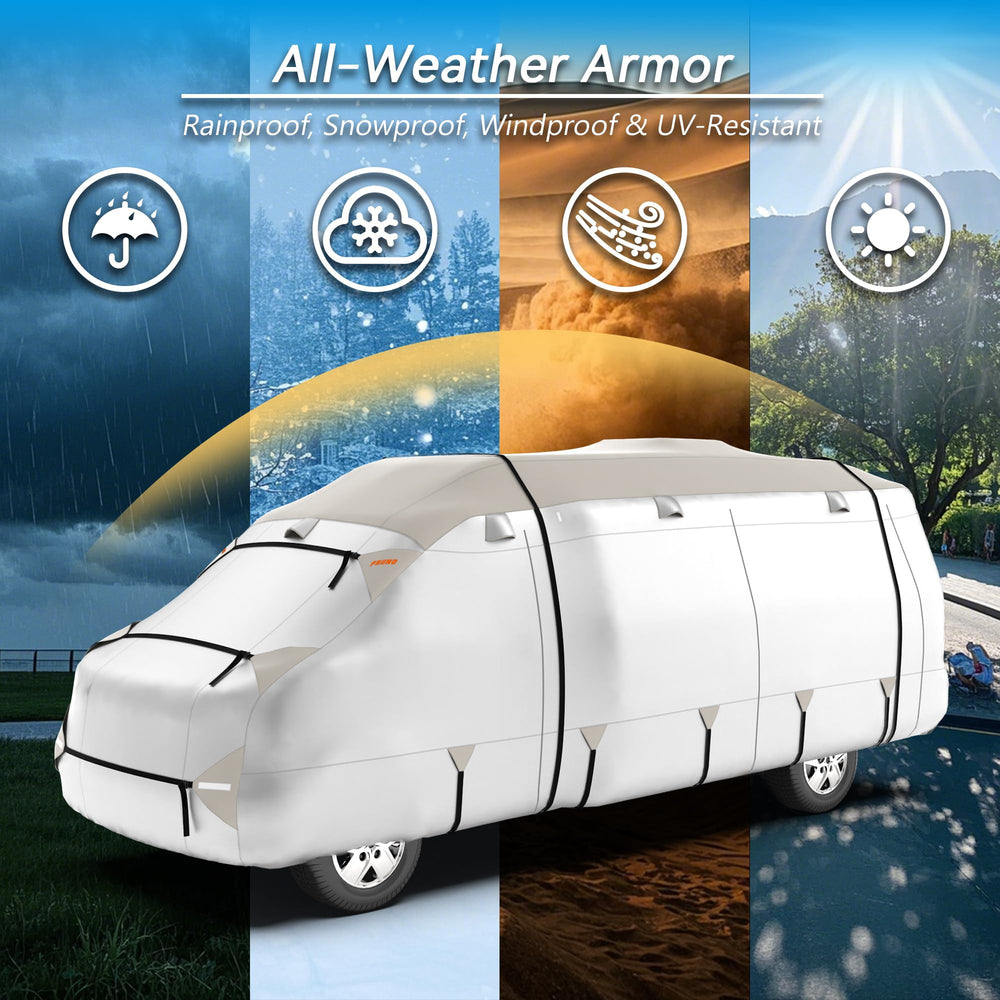 FRUNO adjustable strap system securing the cover against wind