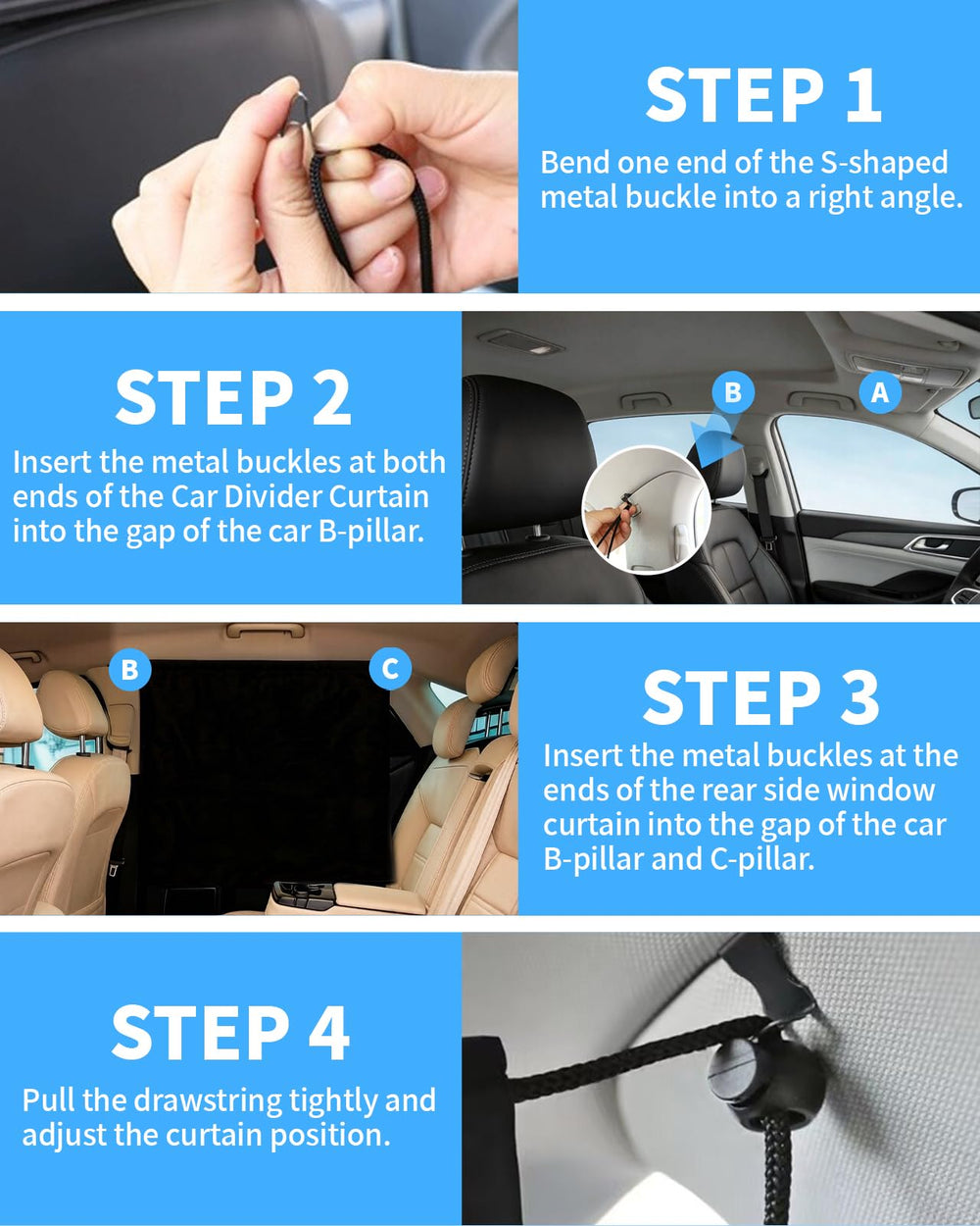 FRYQ storage bag included for neat car organization