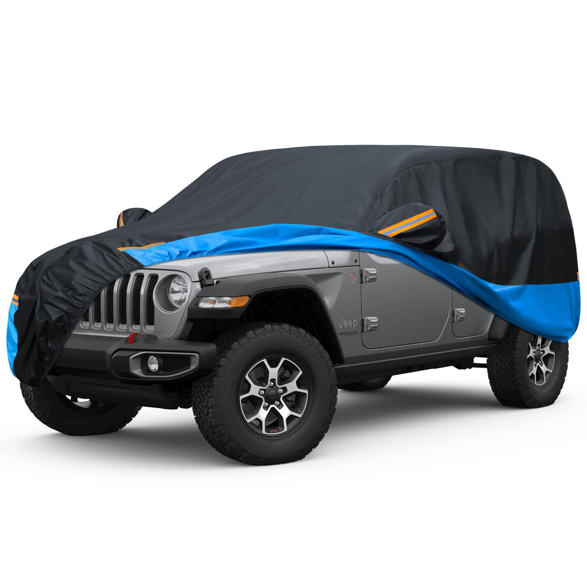 FSGRICH car cover with front straps secures your SUV in windy conditions.