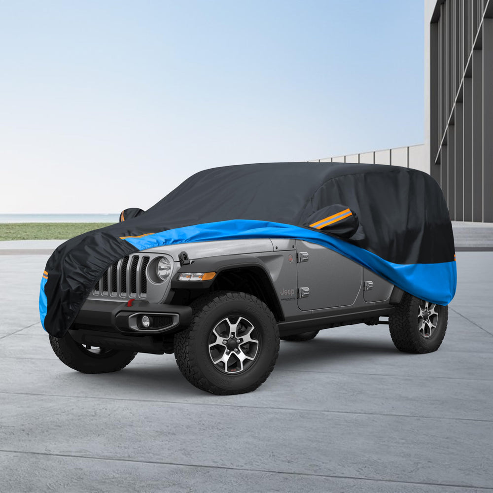FSGRICH car cover folds into a compact storage pocket for easy transport.