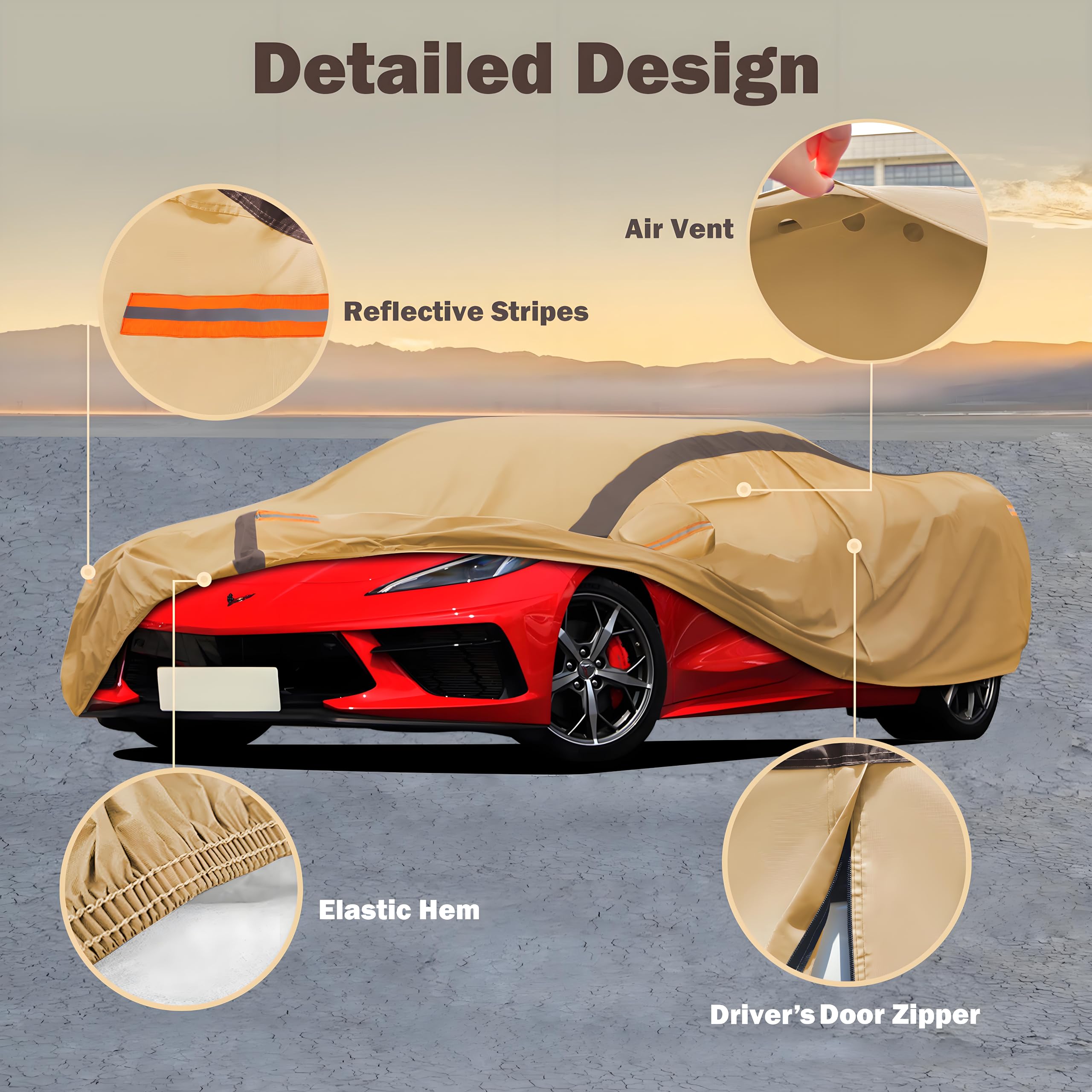 FSGRICH Corvette cover rear view shields against weather and debris.