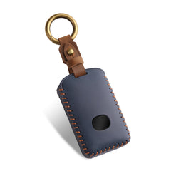 FT FUNTOR Mazda key fob cover, blue-brown line, front view with improved grip