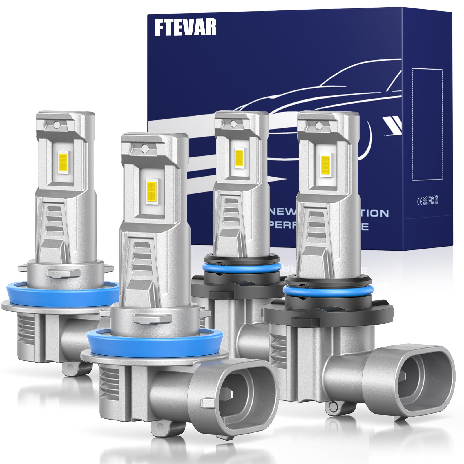 FTEVAR 9005 H11 bulbs four-pack for quick, reliable upgrades.