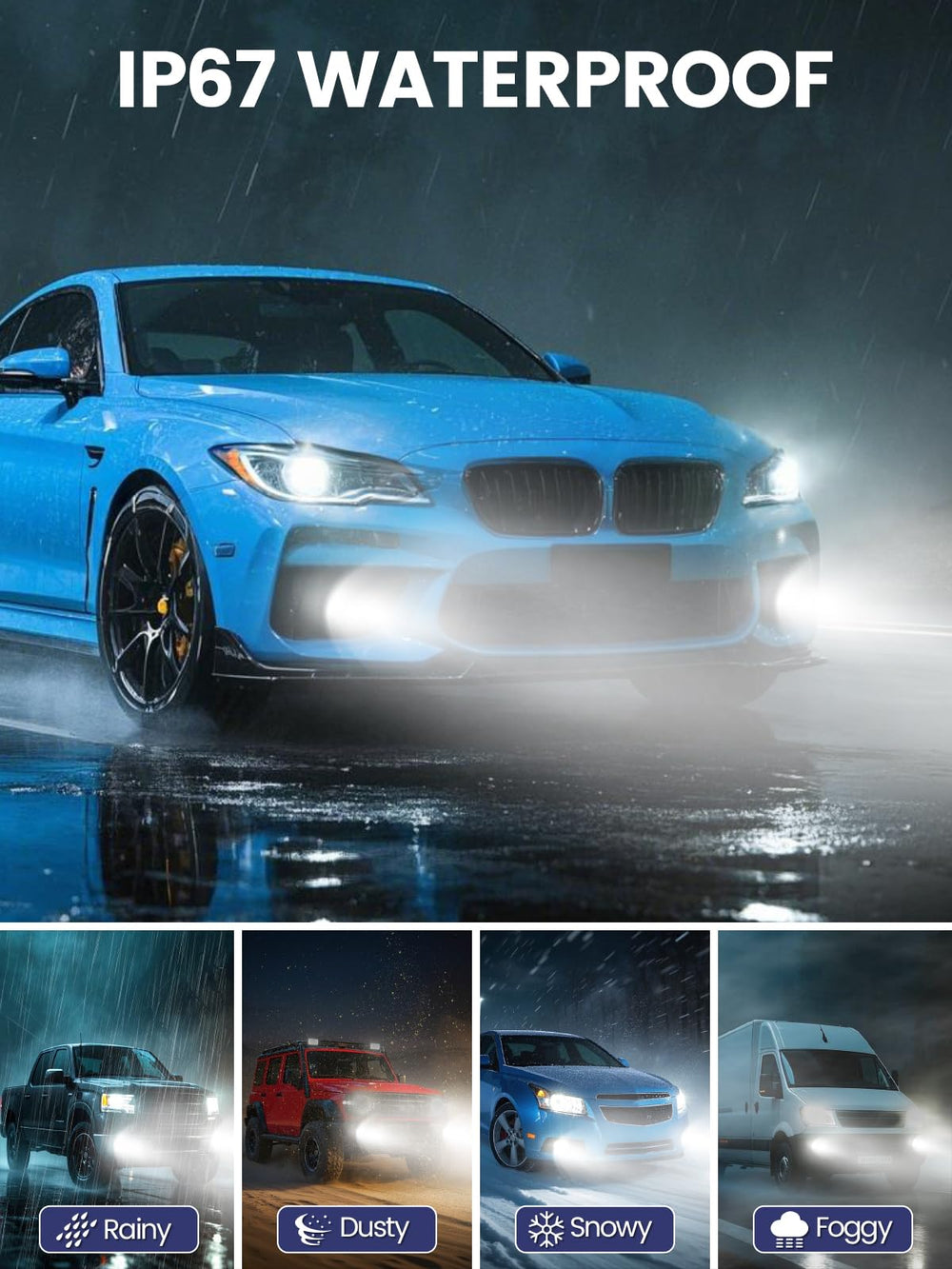 FTEVAR 9005 H11 compatible DRL or fog light upgrade option.