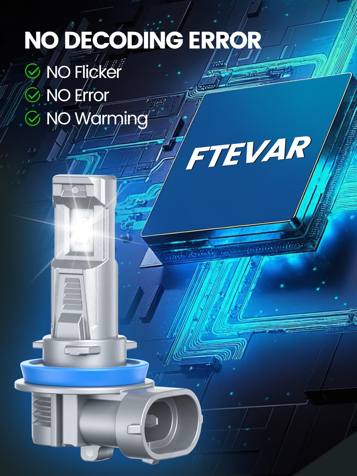 FTEVAR 9005 H11 plug-and-play installation for straightforward upgrades.