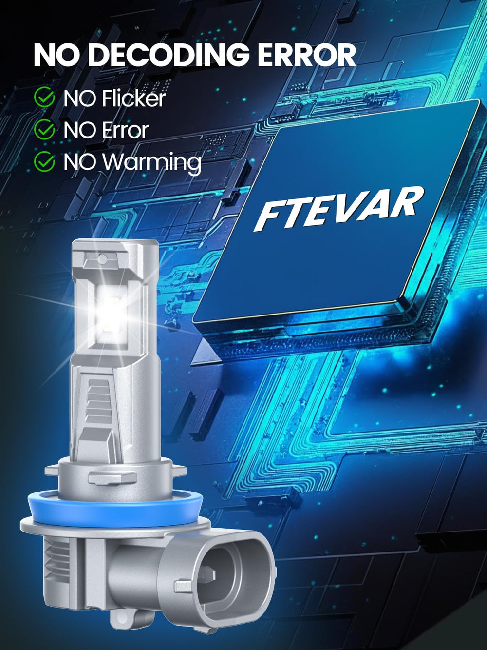 FTEVAR 9005 H11 plug-and-play installation for straightforward upgrades.