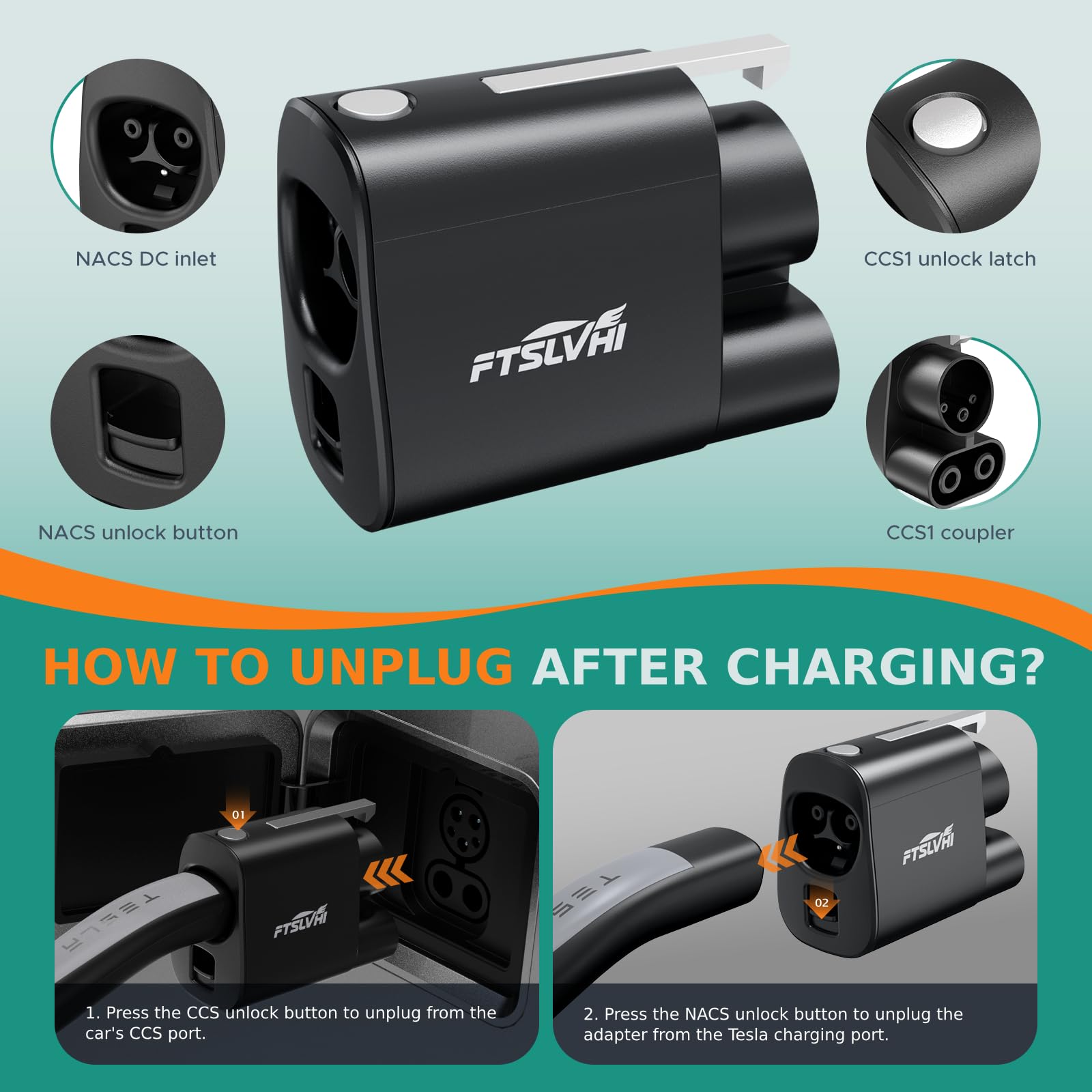 FTSLVHI NACS to CCS adapter compatibility with Ford GM Nissan Rivian