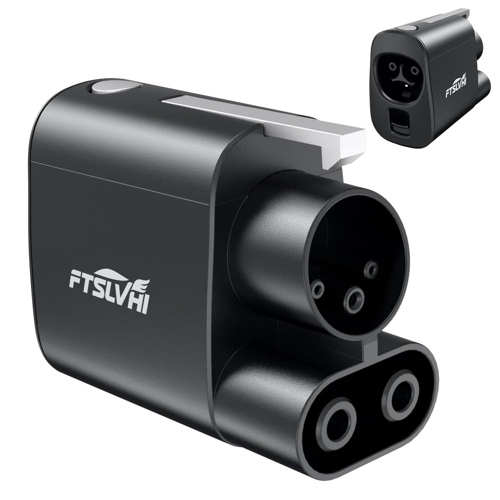 FTSLVHI NACS to CCS adapter in use at a charging station for fast, convenient EV charging