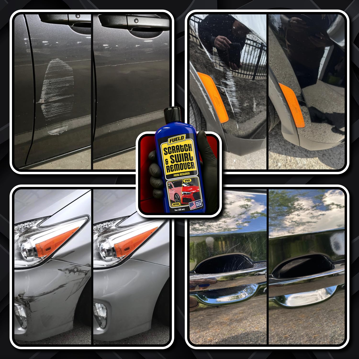 All-in-one car paint restoration kit simplifying DIY scratch repair.