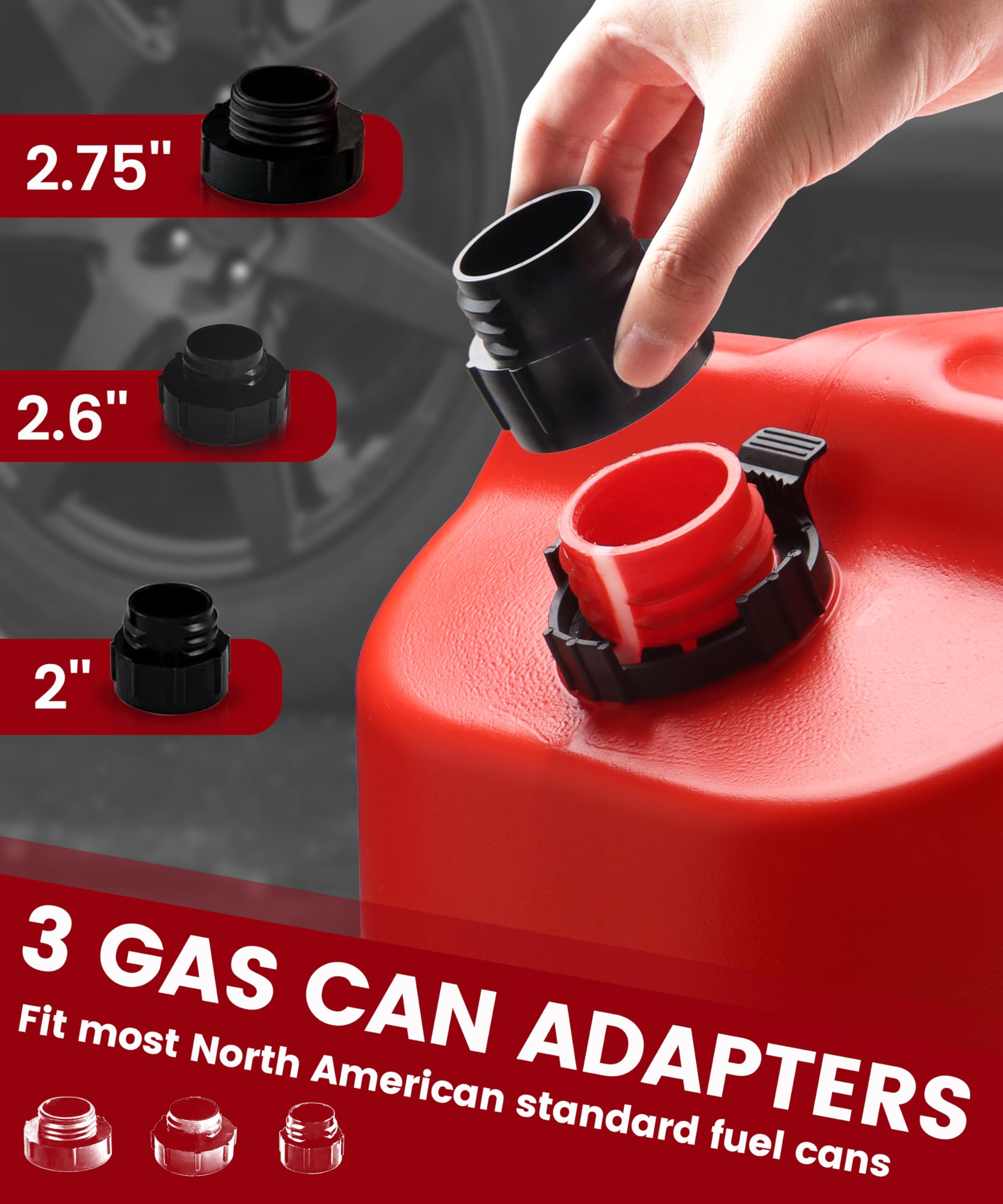 Fuelio locking clip enabling hands-free, safer fuel transfer.