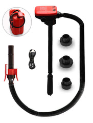 Fuelio Rechargeable Fuel Transfer Pump pouring fuel into a car