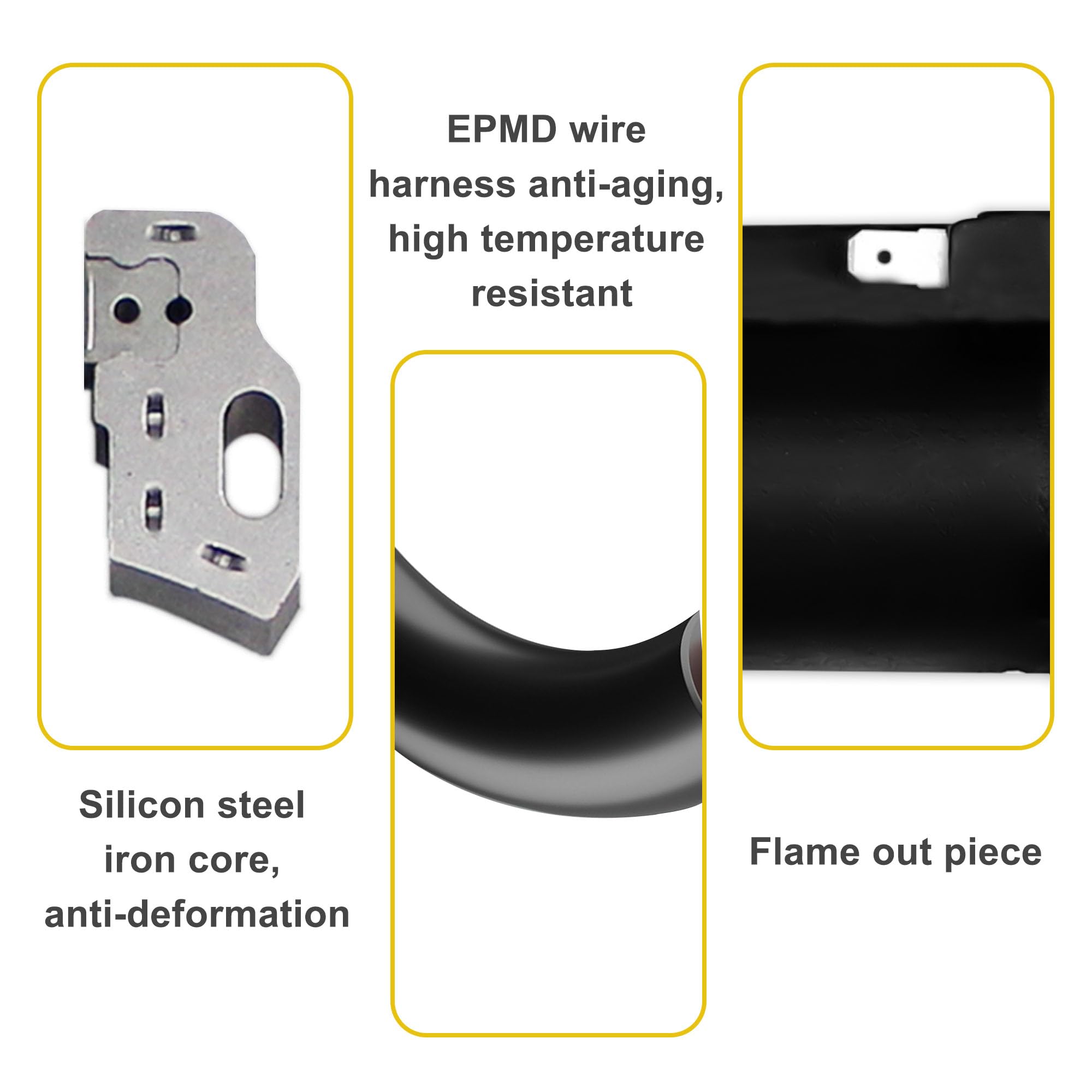 Close-up of durable metal ignition coil, built for longevity.