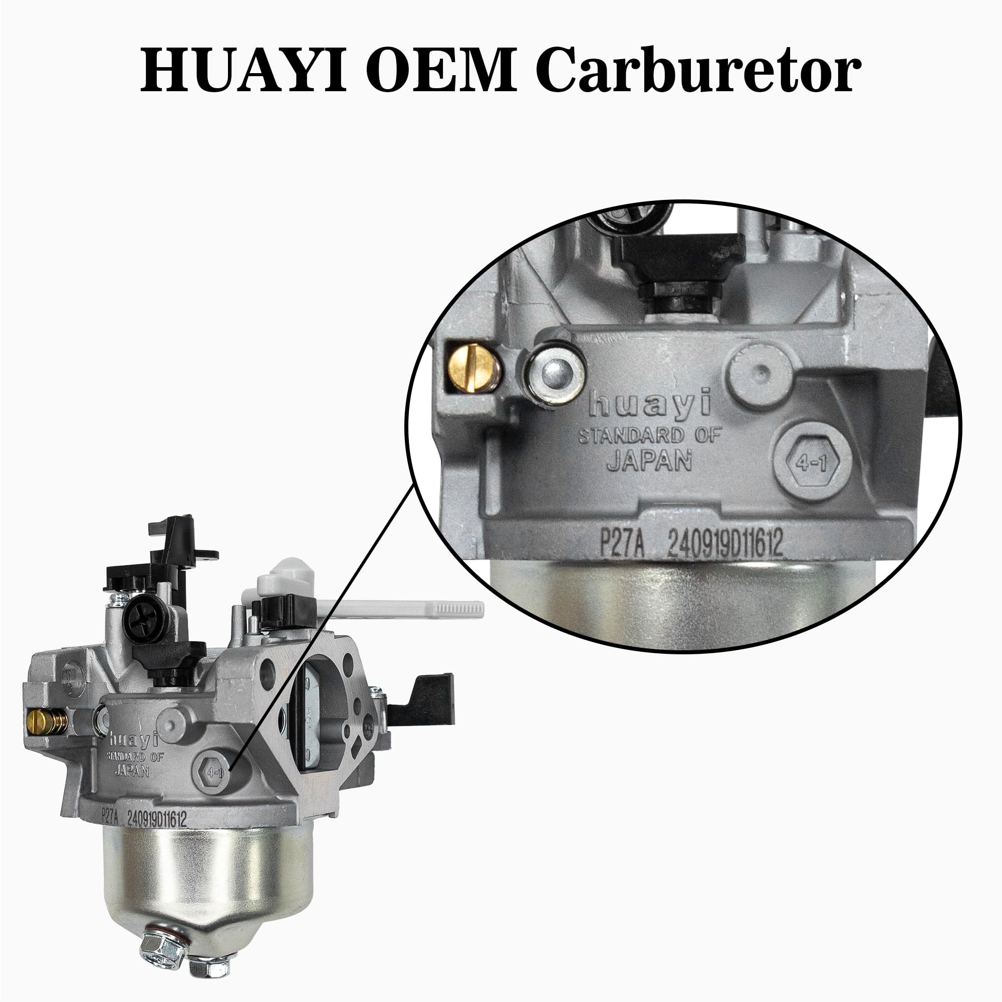Installed Huayi P27A carburetor on Honda GX390 for easy mounting and compatibility
