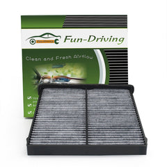 FUN-DRIVING FD811 cabin filter side view showing fitment for Mazda models with reliable airflow.