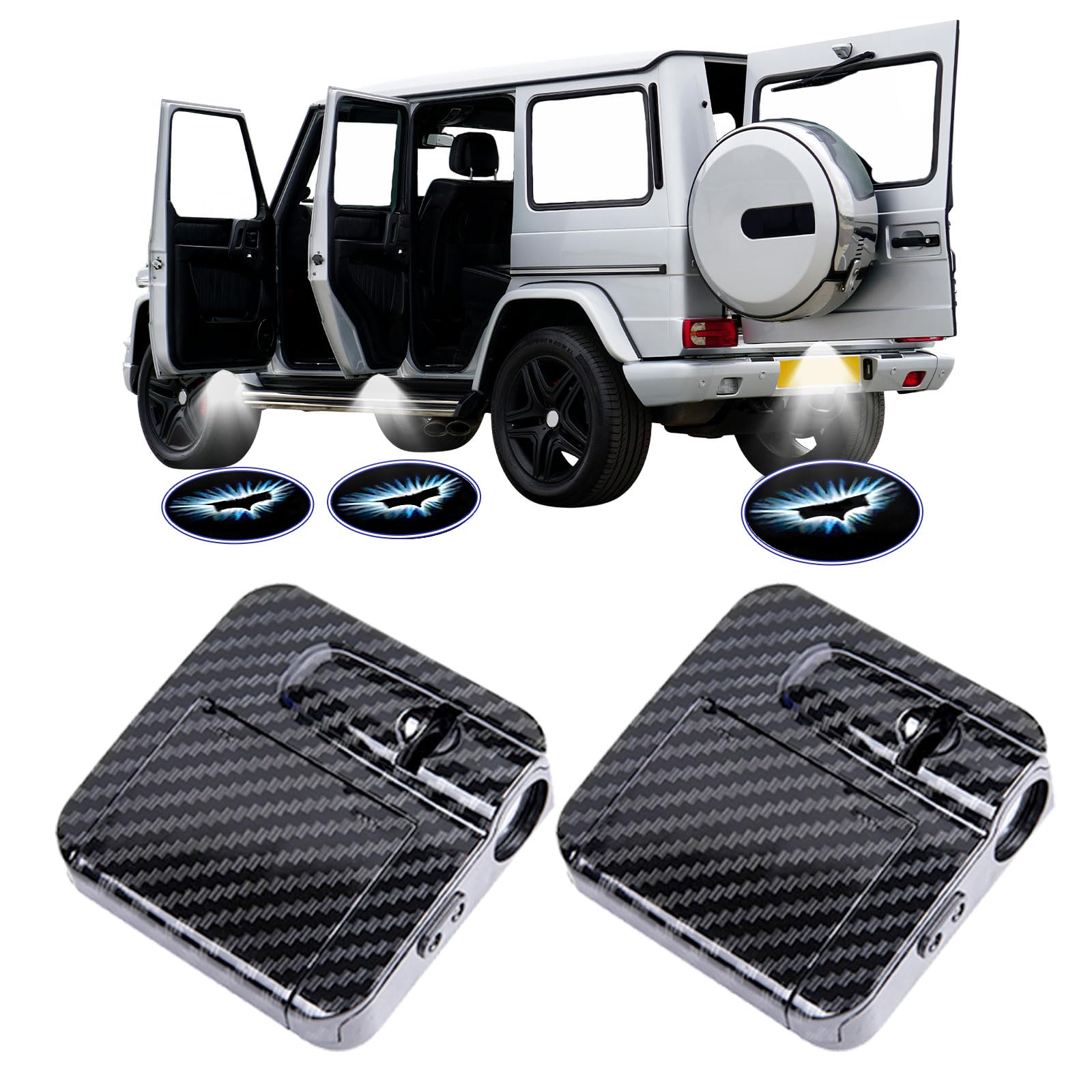 FUNGORGT car door logo light projector enhances visibility and style when opening the door.