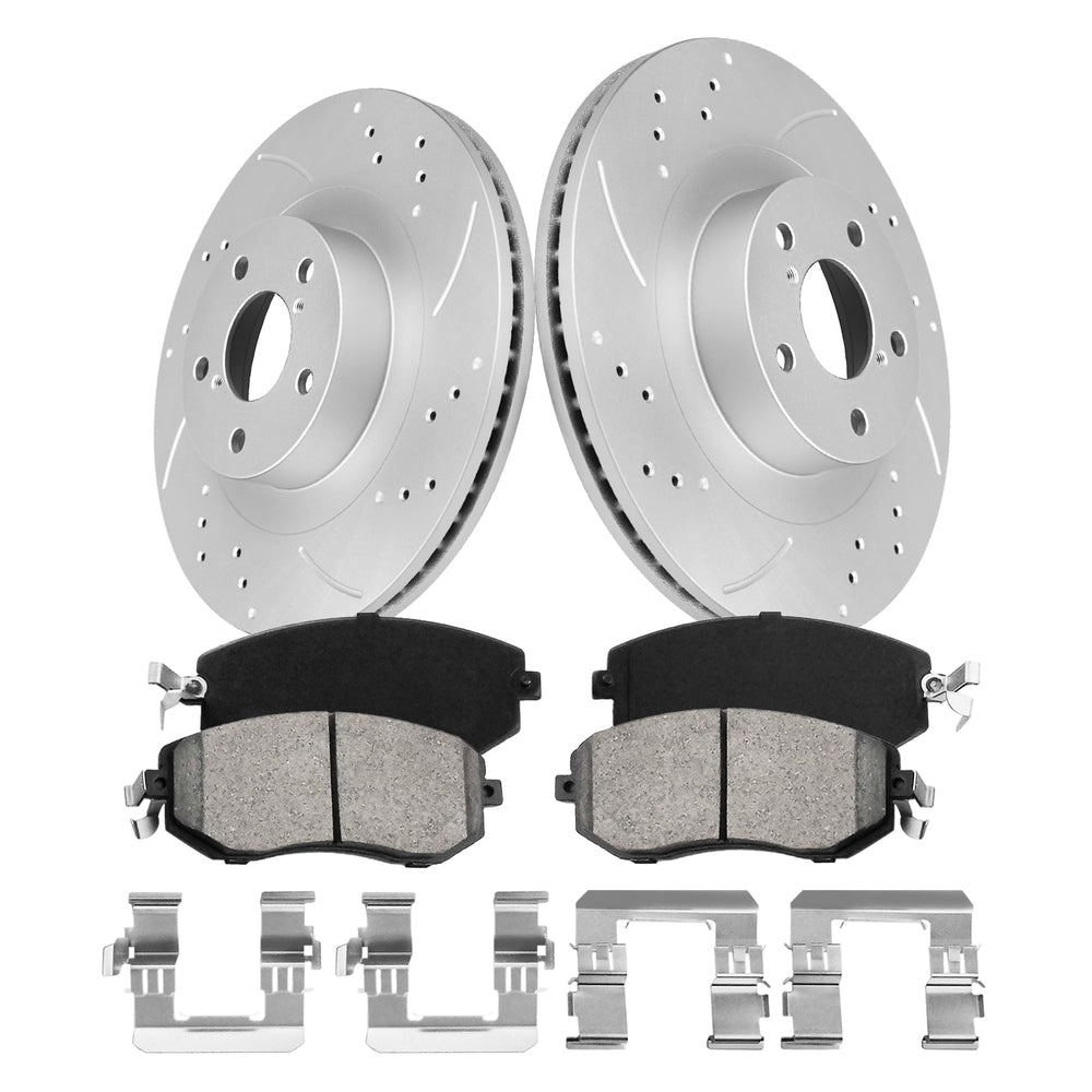 Funire front brake pads and rotors kit for Subaru Forester ready for install