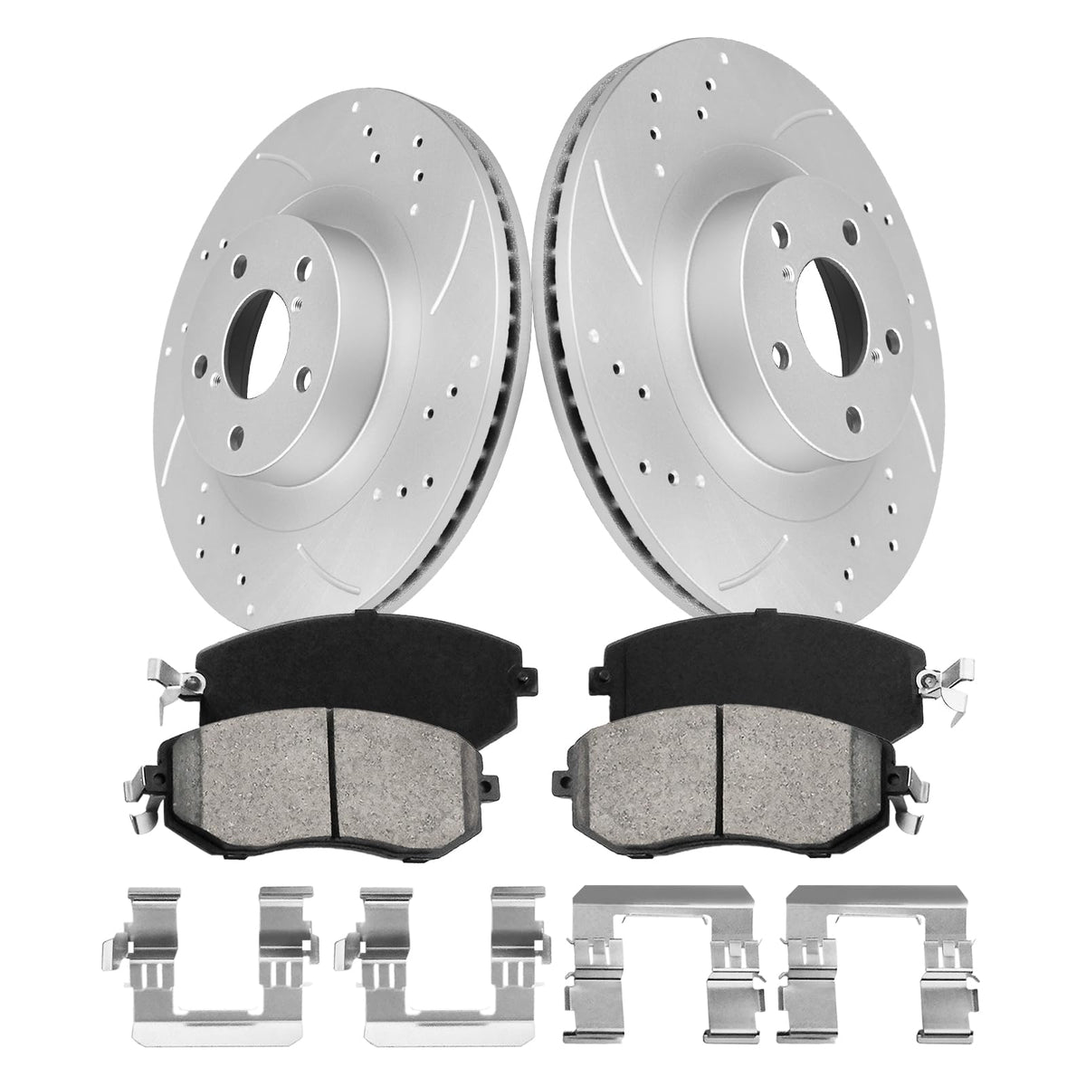 Funire front brake pads and rotors kit for Subaru Forester ready for install