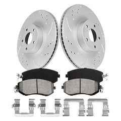 Funire front brake pads and rotors kit for Subaru Forester ready for install