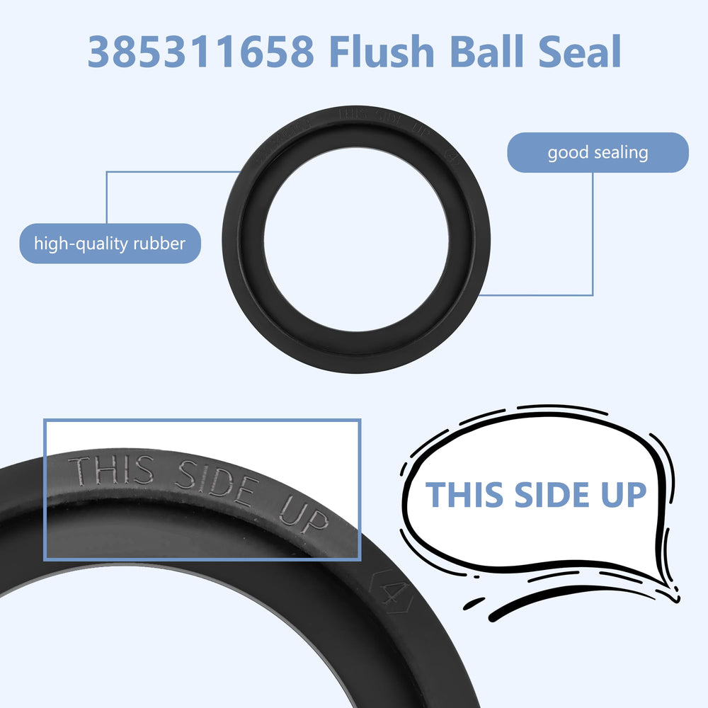 Funmit 385311658 flush ball seal close-up; improved seal performance.