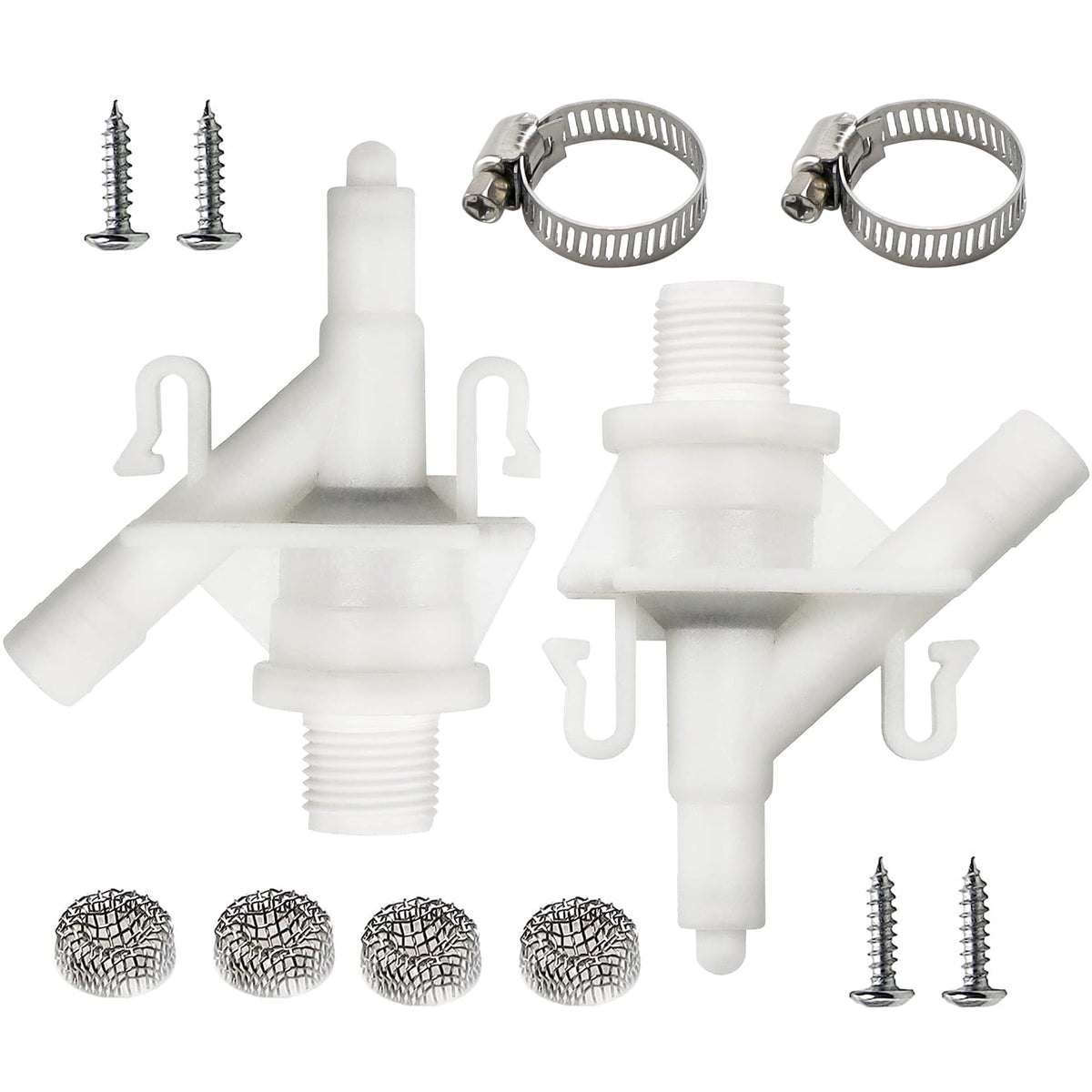 Funmit RV toilet valve water valve replacement showing secure seal and compatibility