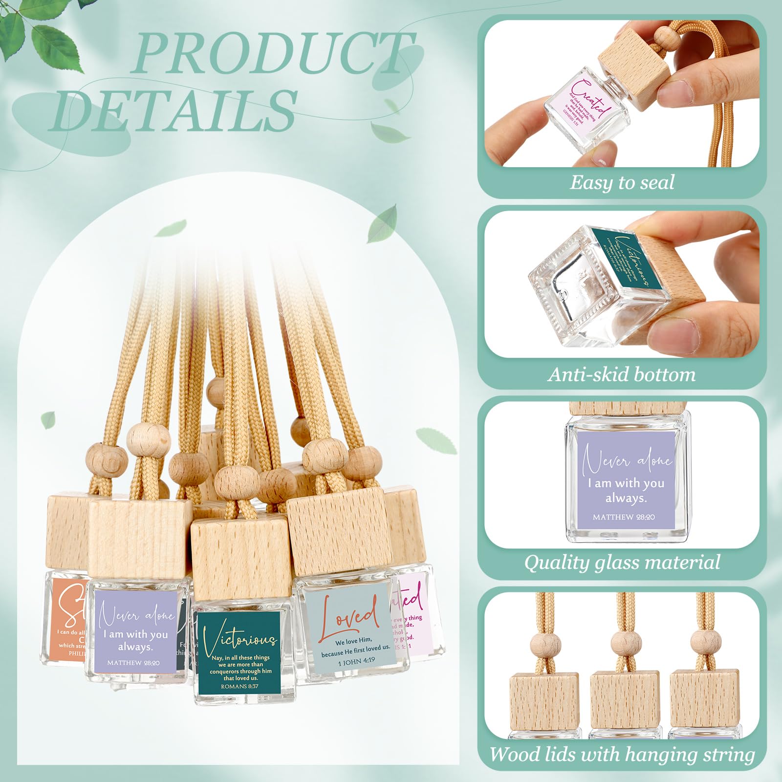 Funnymoom glass diffuser bottle with wood cap for style and lasting use.