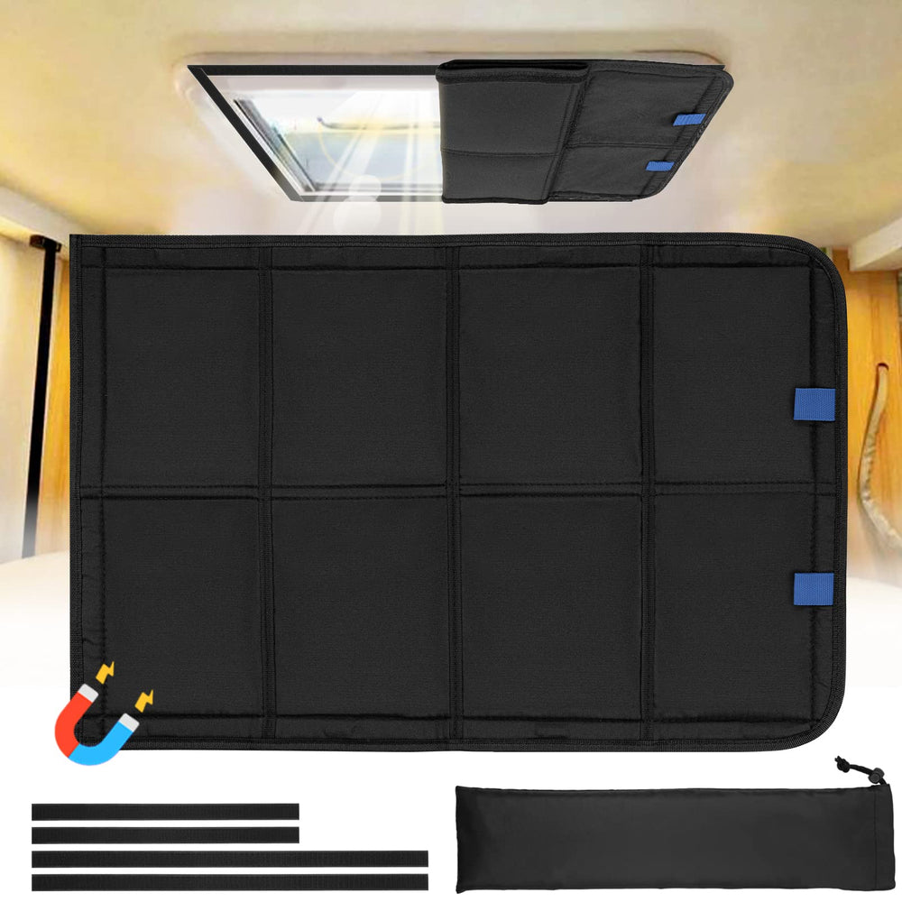 Funomo RV skylight foldable magnet cover for quick blackout and ventilation