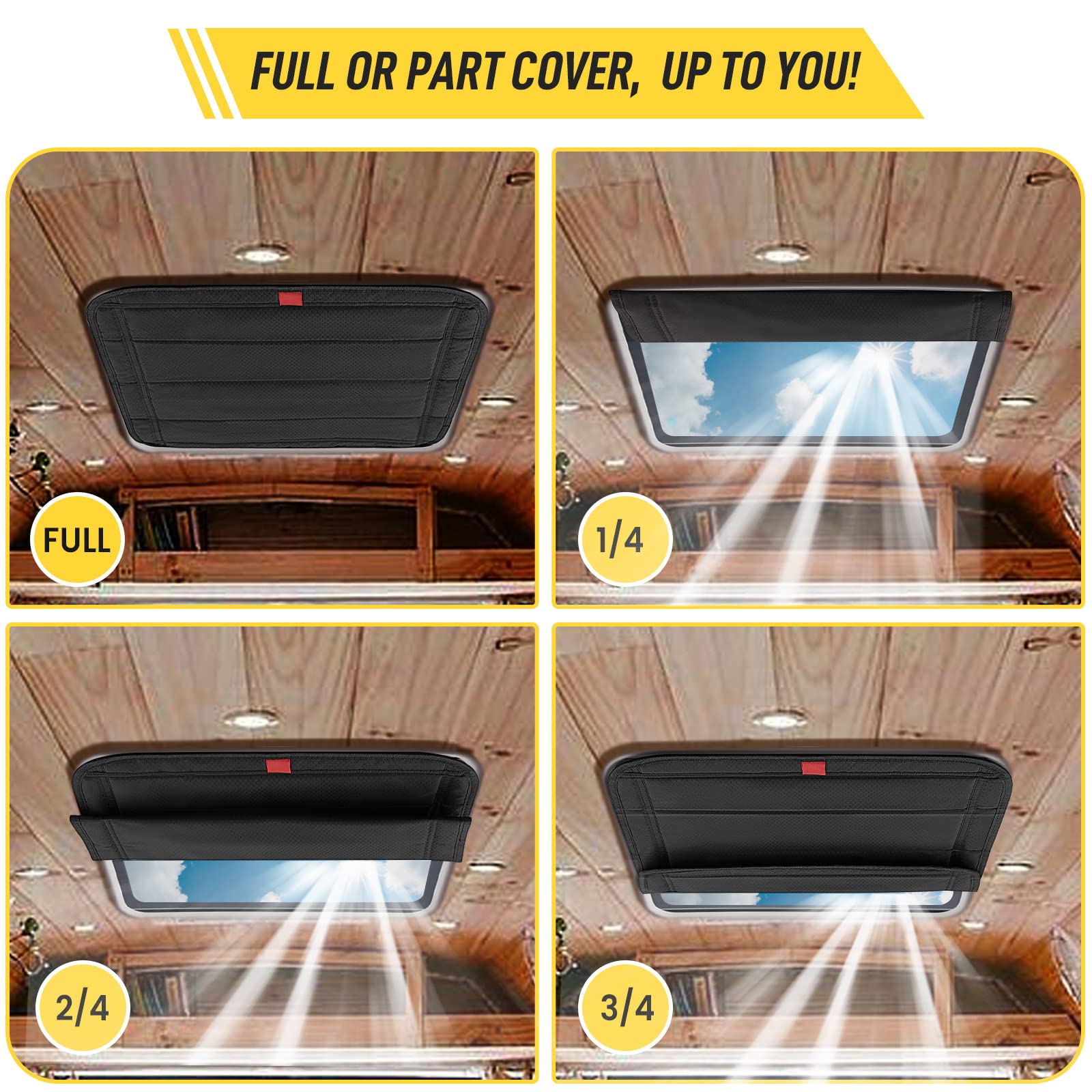 Funomo waterproof and UV-protected shade reduces heat and glare.