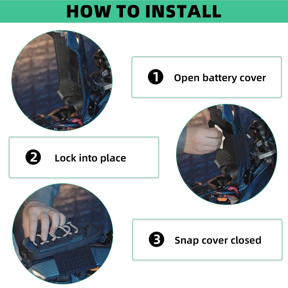 Funparts bag in use during off-road ride on Sur Ron model