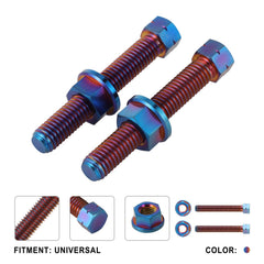 Funparts titanium chain tensioner bolt in color variants brightens a dirt bike