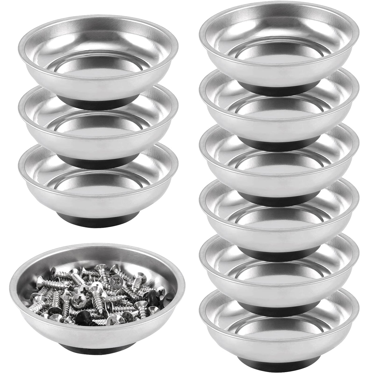 FUNSUEI magnetic tray 3-inch diameter holds screws securely.