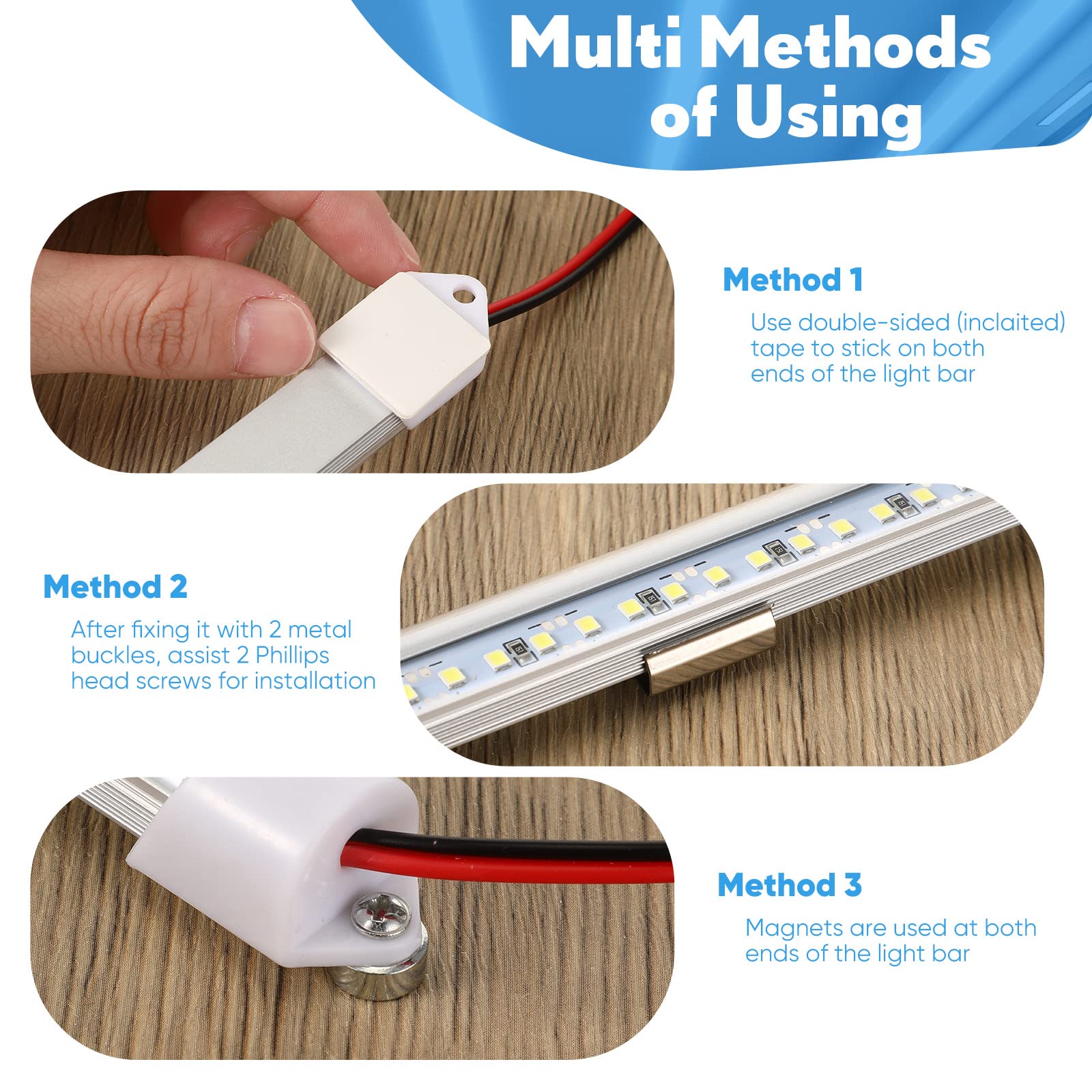 Funtery light bars with screws enable secure fixed installation