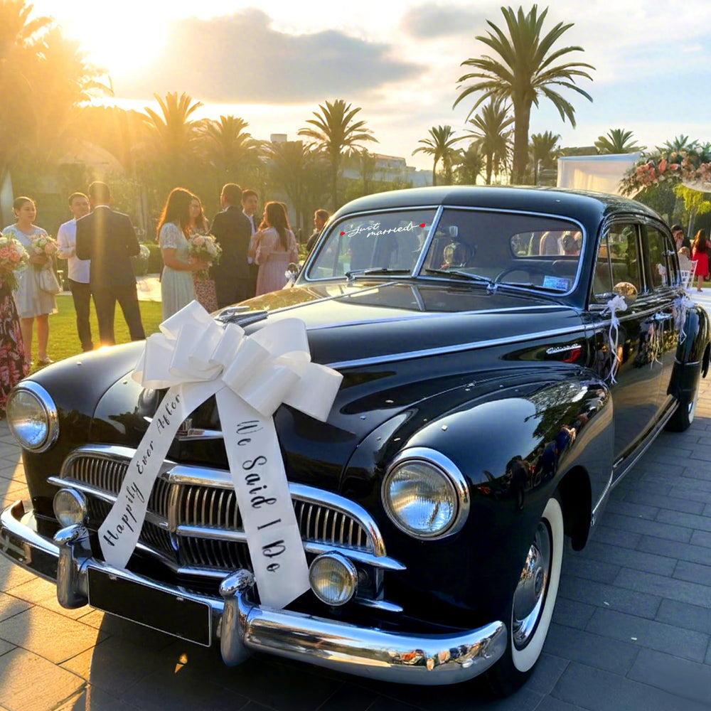 Funtinshdy 30-inch giant bow for a dramatic wedding car ceremony.