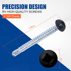 Fuoequl square-head 8X1 screw with zinc coating resists corrosion on RV decks.