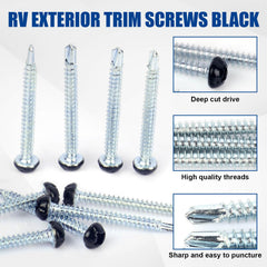 Fuoequl RV screw 1 inch long for reliable fastenings in trailer trims.
