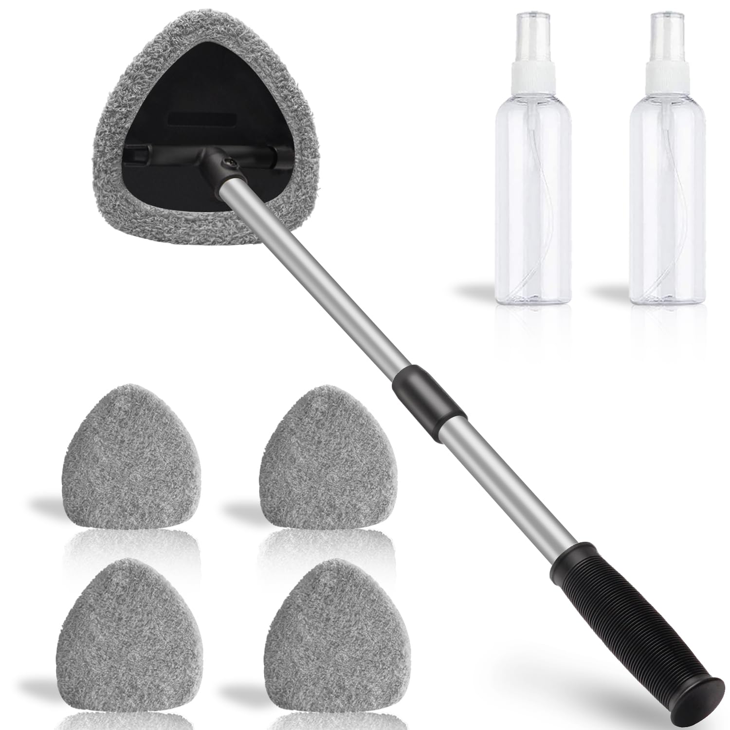 FurnisHIQ 25.5-inch windshield cleaner with plush coral velvet pads for streak-free results.