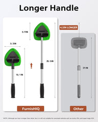 FurnisHIQ 25.5-inch handle provides extended reach for easier windshield access.