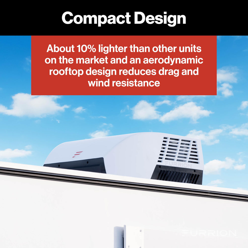 Furrion Chill Cube 18K aerodynamic roof design reduces drag.