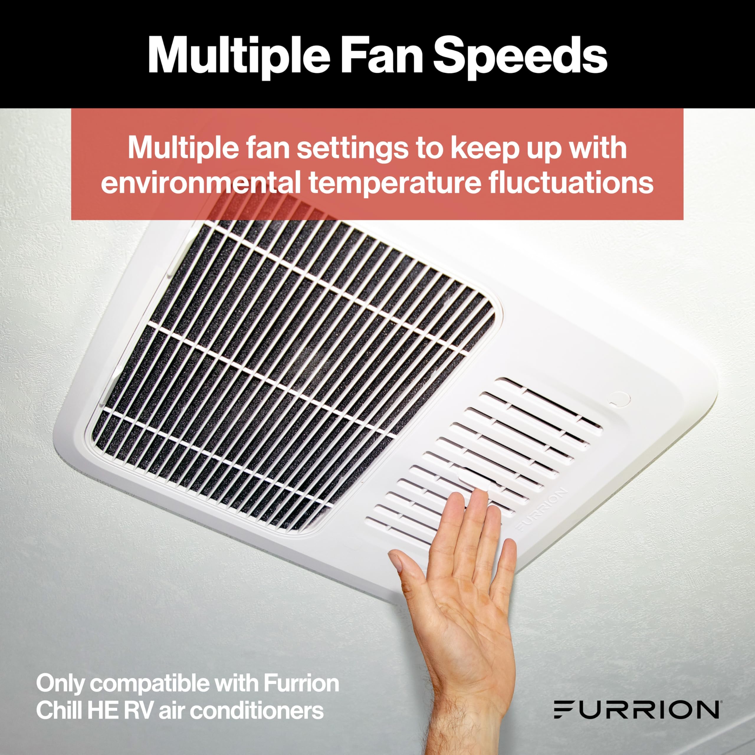 Furrion Chill HE thermostat operates within 60-86°F for flexible comfort
