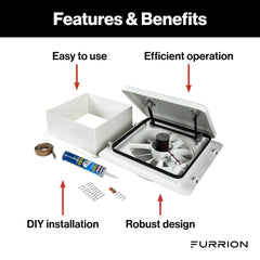 Push-button controls on the Furrion vent simplify quick airflow adjustments.