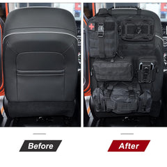 FURYENGRAVER back-seat organizer with five MOLLE pouches panel for gear