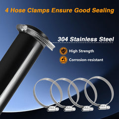FUSCH 304 stainless steel clamps provide corrosion resistance and a secure seal.